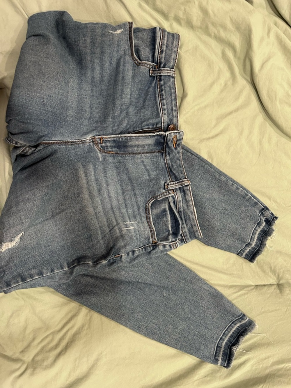Maurices Light Blue Distressed Jeggings